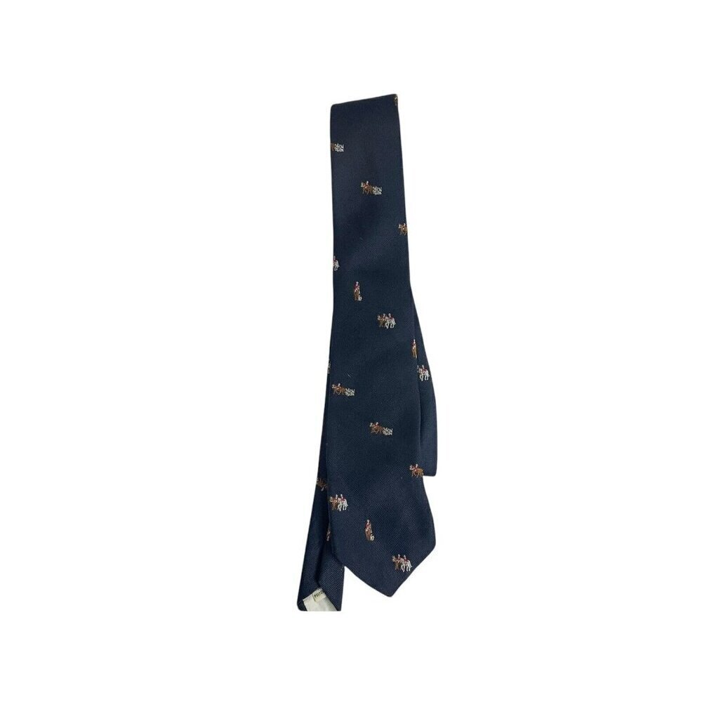 Orsini Of Florence Mens Blue Polo Player Pony Neck Tie Preppy Casual